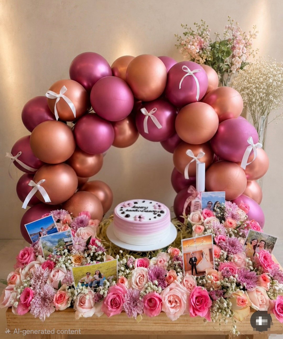 Flower Chokri Balloon, cake