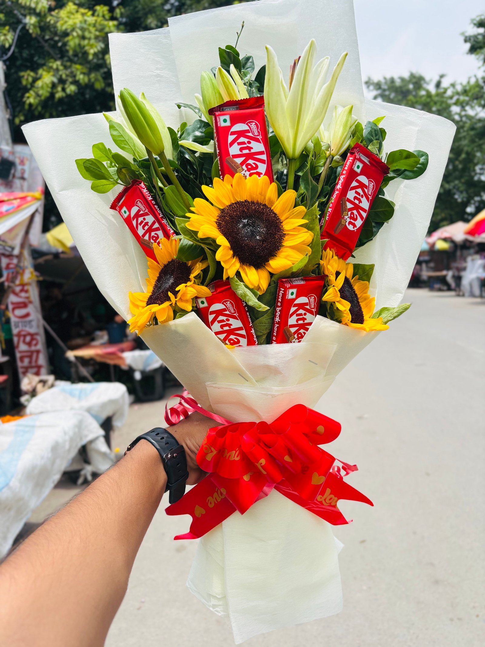 Sunflower Nilesh chocolate bouquet